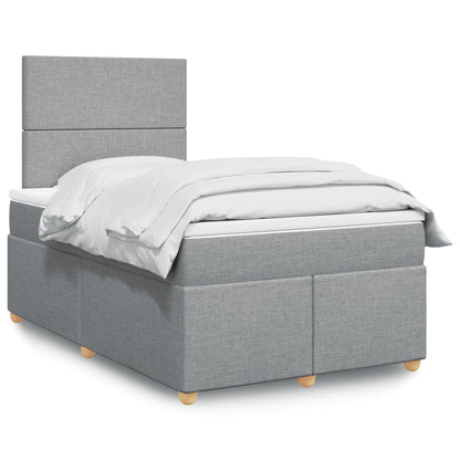 Boxspringbett Mit Matratze Stoff Hellgrau