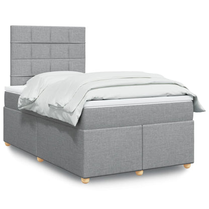 Boxspringbett Mit Matratze Stoff Hellgrau