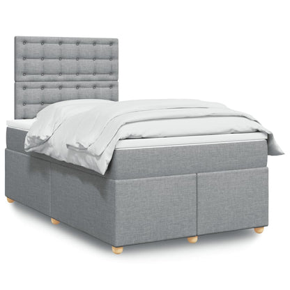 Boxspringbett Mit Matratze Stoff Hellgrau