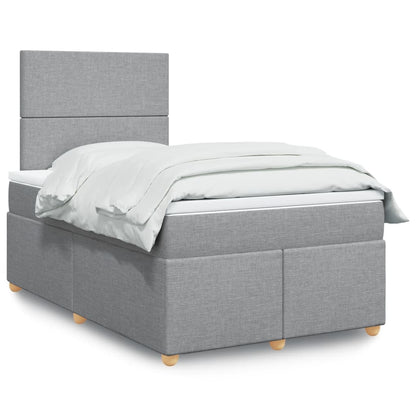 Boxspringbett Mit Matratze Stoff Hellgrau