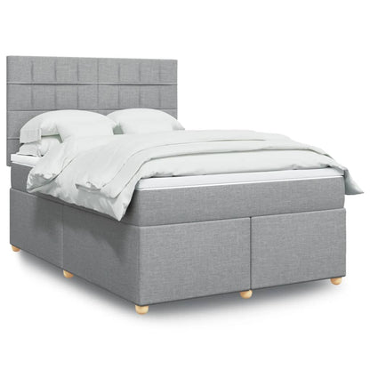 Boxspringbett Mit Matratze Stoff Hellgrau