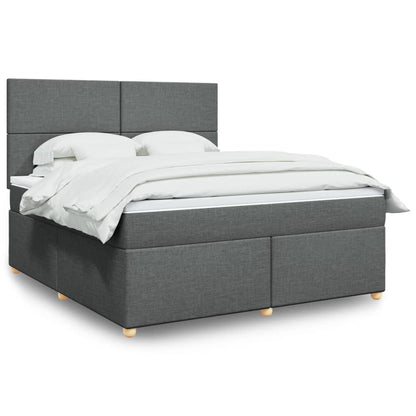 Boxspringbett Mit Matratze Stoff Dunkelgrau