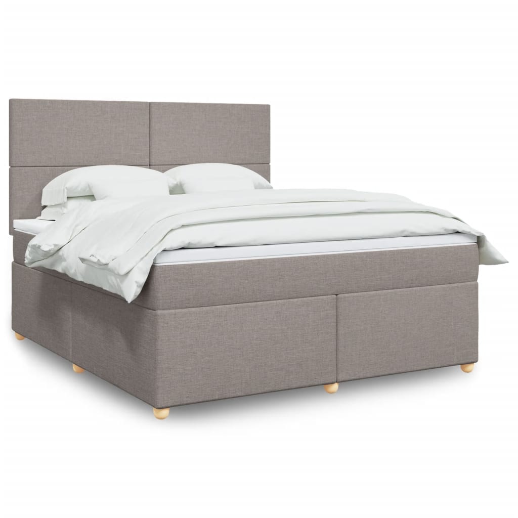 Boxspringbett Mit Matratze Stoff Taupe