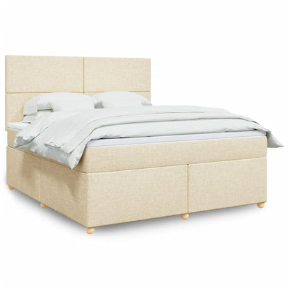 Boxspringbett Mit Matratze Stoff Creme