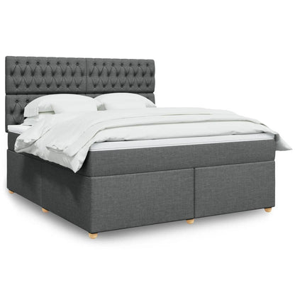 Boxspringbett Mit Matratze Stoff Dunkelgrau