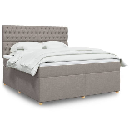 Boxspringbett Mit Matratze Stoff Taupe