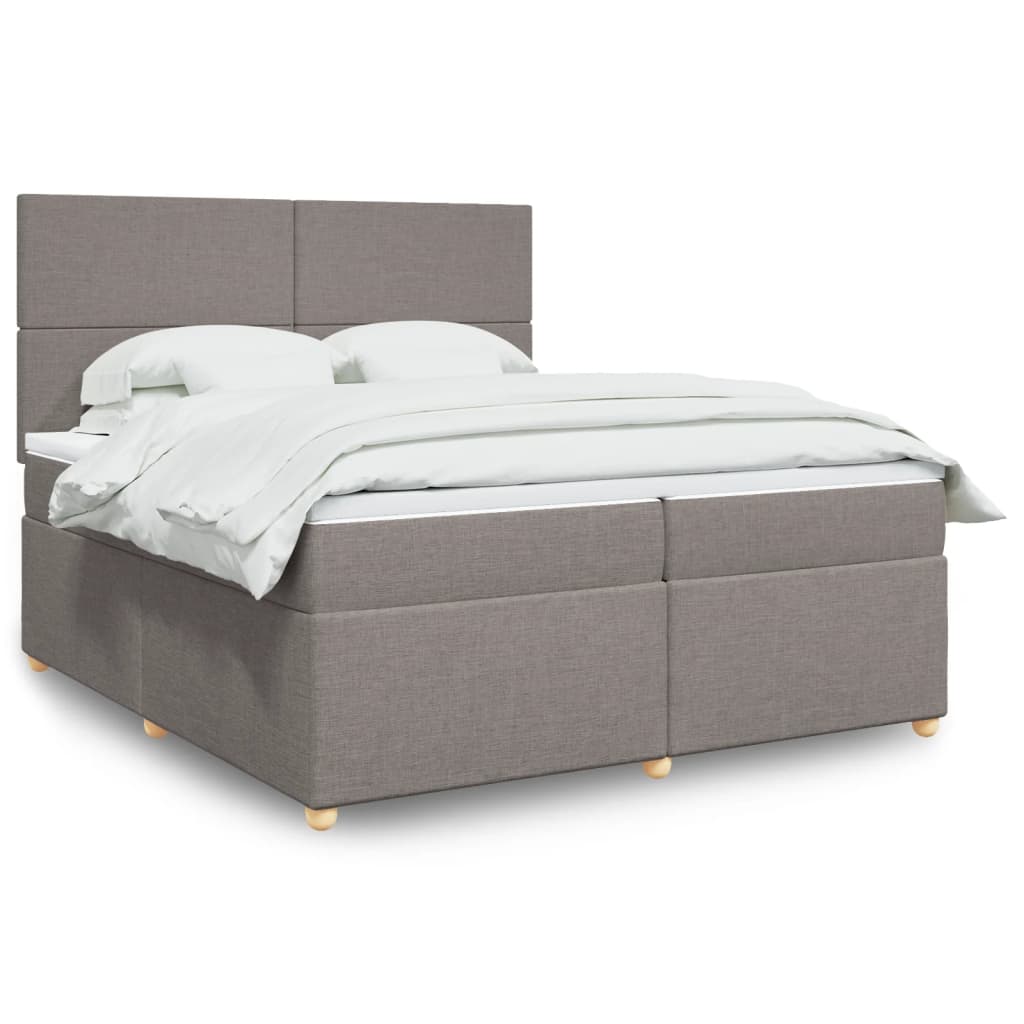 Boxspringbett Mit Matratze Stoff Taupe