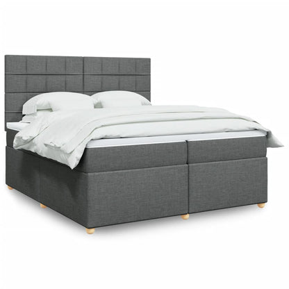 Boxspringbett Mit Matratze Stoff Dunkelgrau