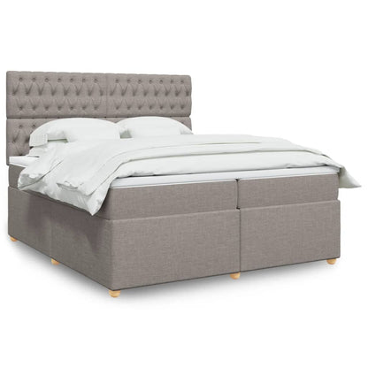 Boxspringbett Mit Matratze Stoff Taupe
