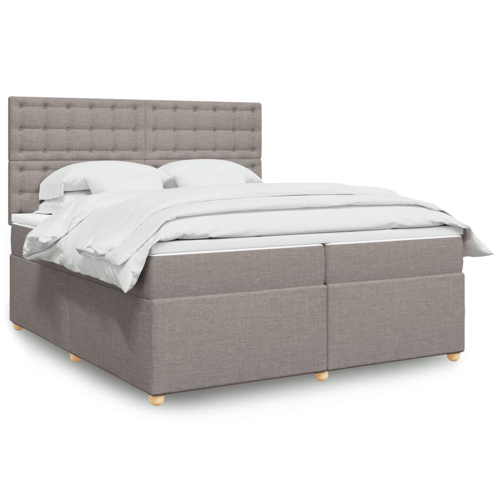 Boxspringbett Mit Matratze Stoff Taupe