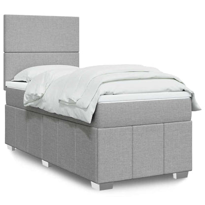 Boxspringbett Mit Matratze Stoff Hellgrau