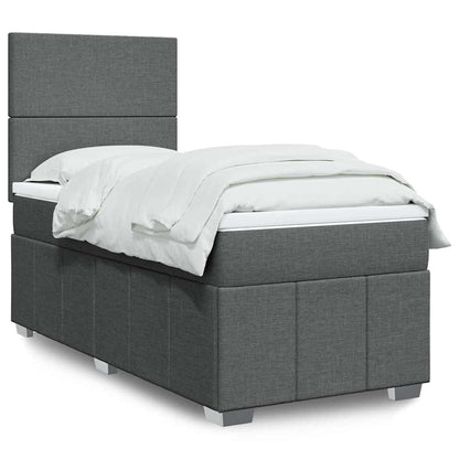 Boxspringbett Mit Matratze Stoff Dunkelgrau