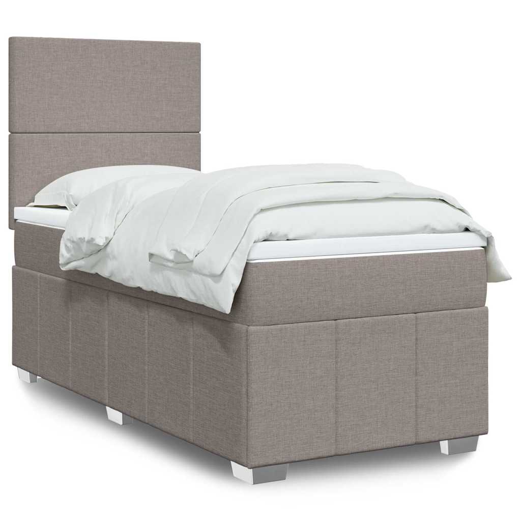 Boxspringbett Mit Matratze Stoff Taupe