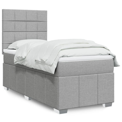 Boxspringbett Mit Matratze Stoff Hellgrau
