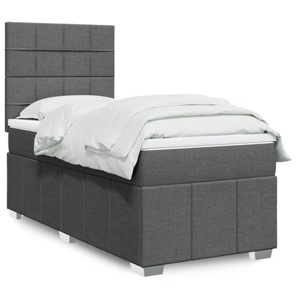 Boxspringbett Mit Matratze Stoff Dunkelgrau