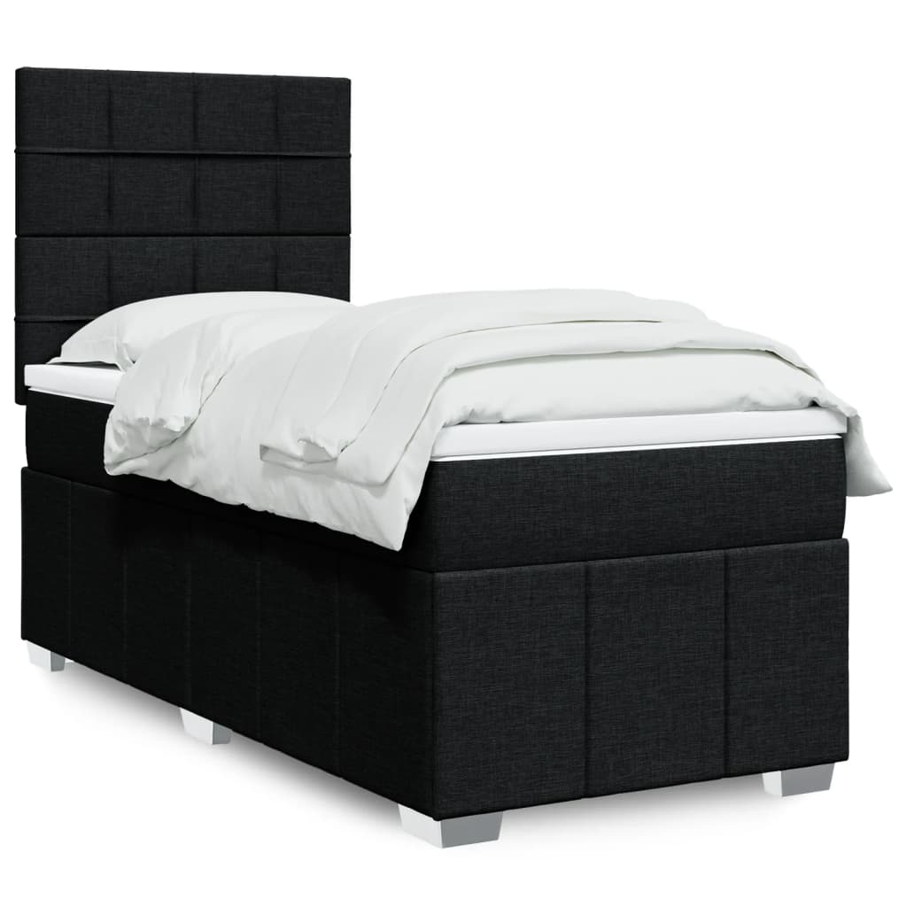 Boxspringbett Mit Matratze Stoff Schwarz
