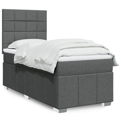 Boxspringbett Mit Matratze Stoff Dunkelgrau