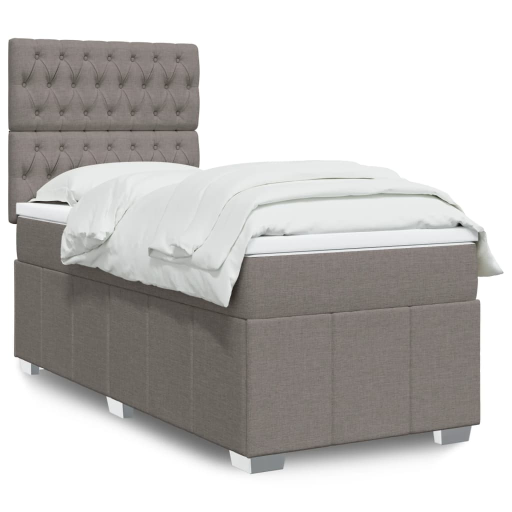 Boxspringbett Mit Matratze Stoff Taupe