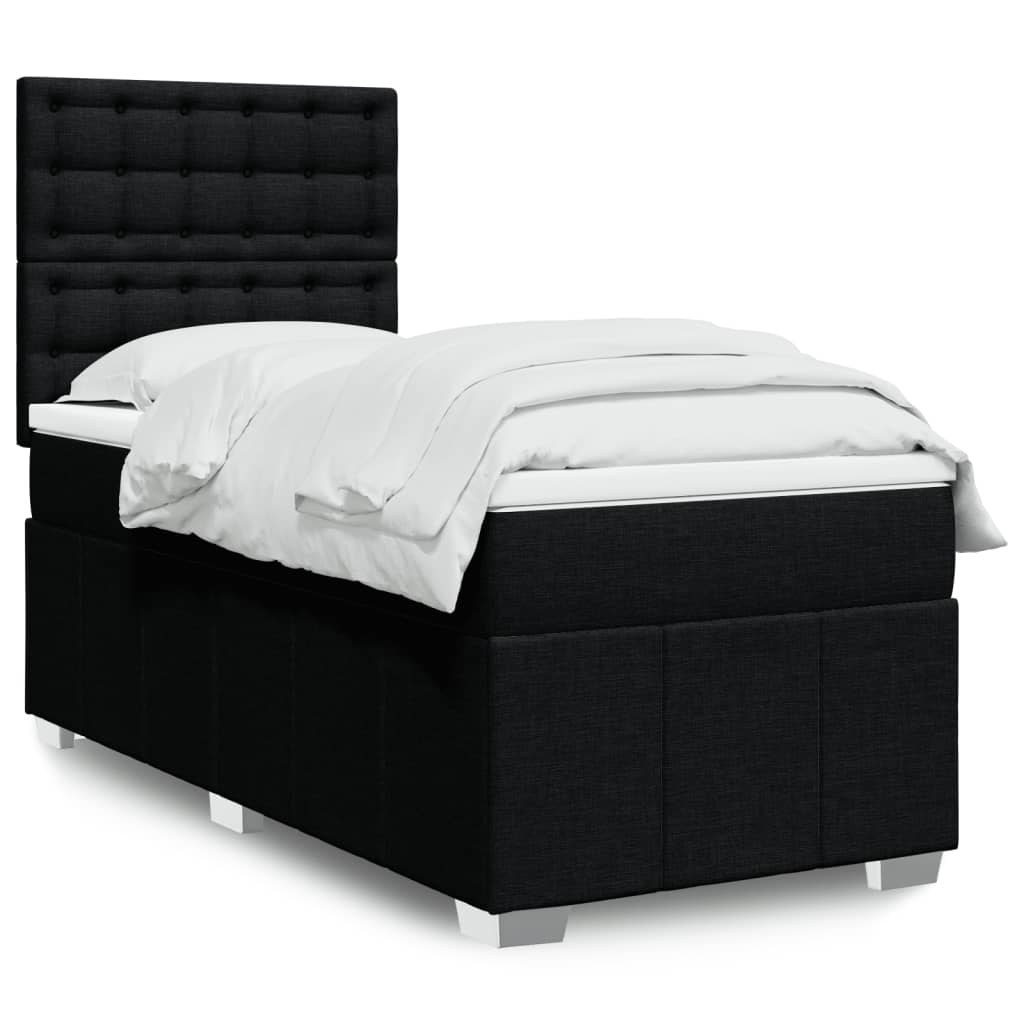 Boxspringbett Mit Matratze Stoff Schwarz