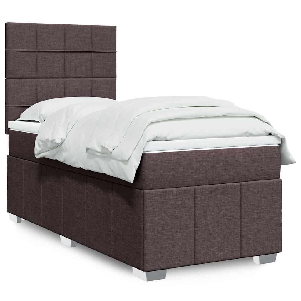 Boxspringbett Mit Matratze Stoff Dunkelbraun