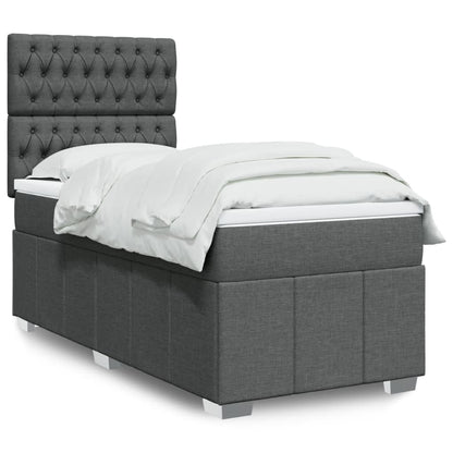 Boxspringbett Mit Matratze Stoff Dunkelgrau