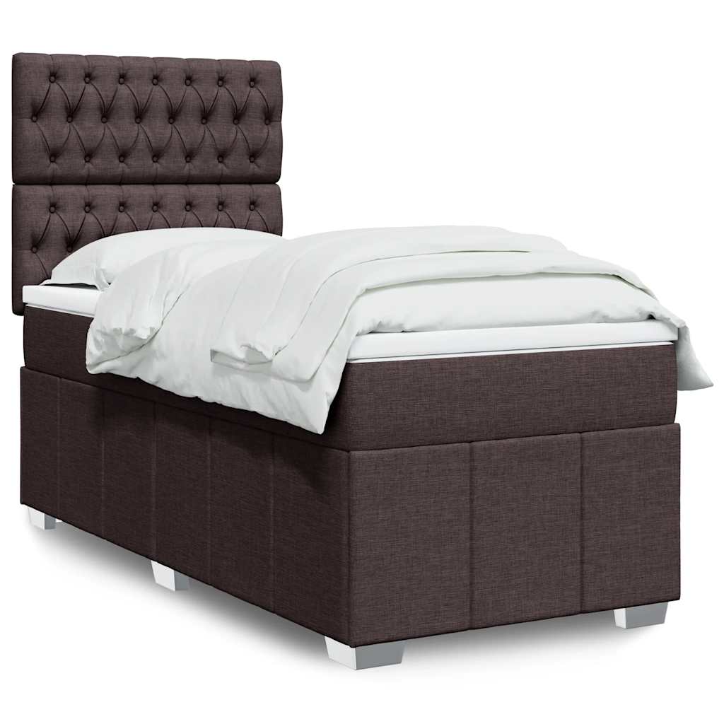 Boxspringbett Mit Matratze Stoff Dunkelbraun