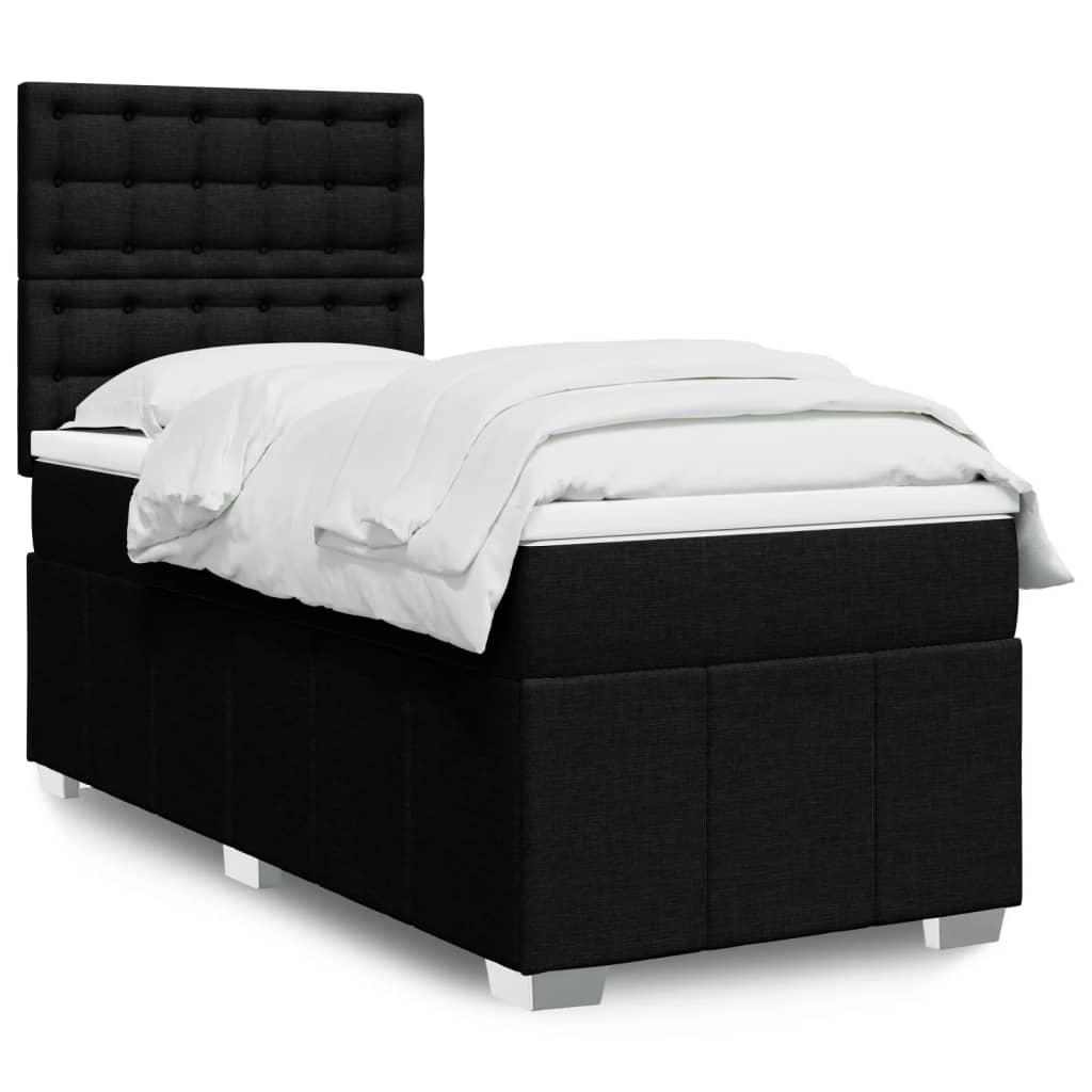 Boxspringbett Mit Matratze Stoff Schwarz