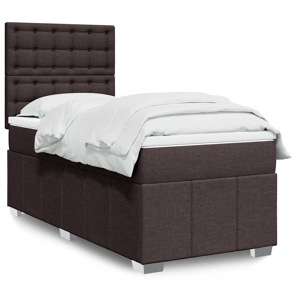 Boxspringbett Mit Matratze Stoff Dunkelbraun