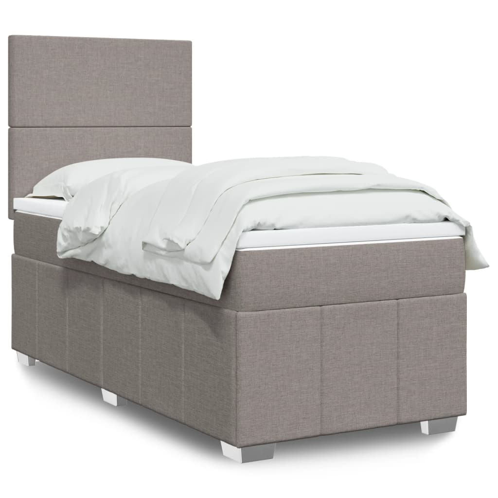 Boxspringbett Mit Matratze Stoff Taupe