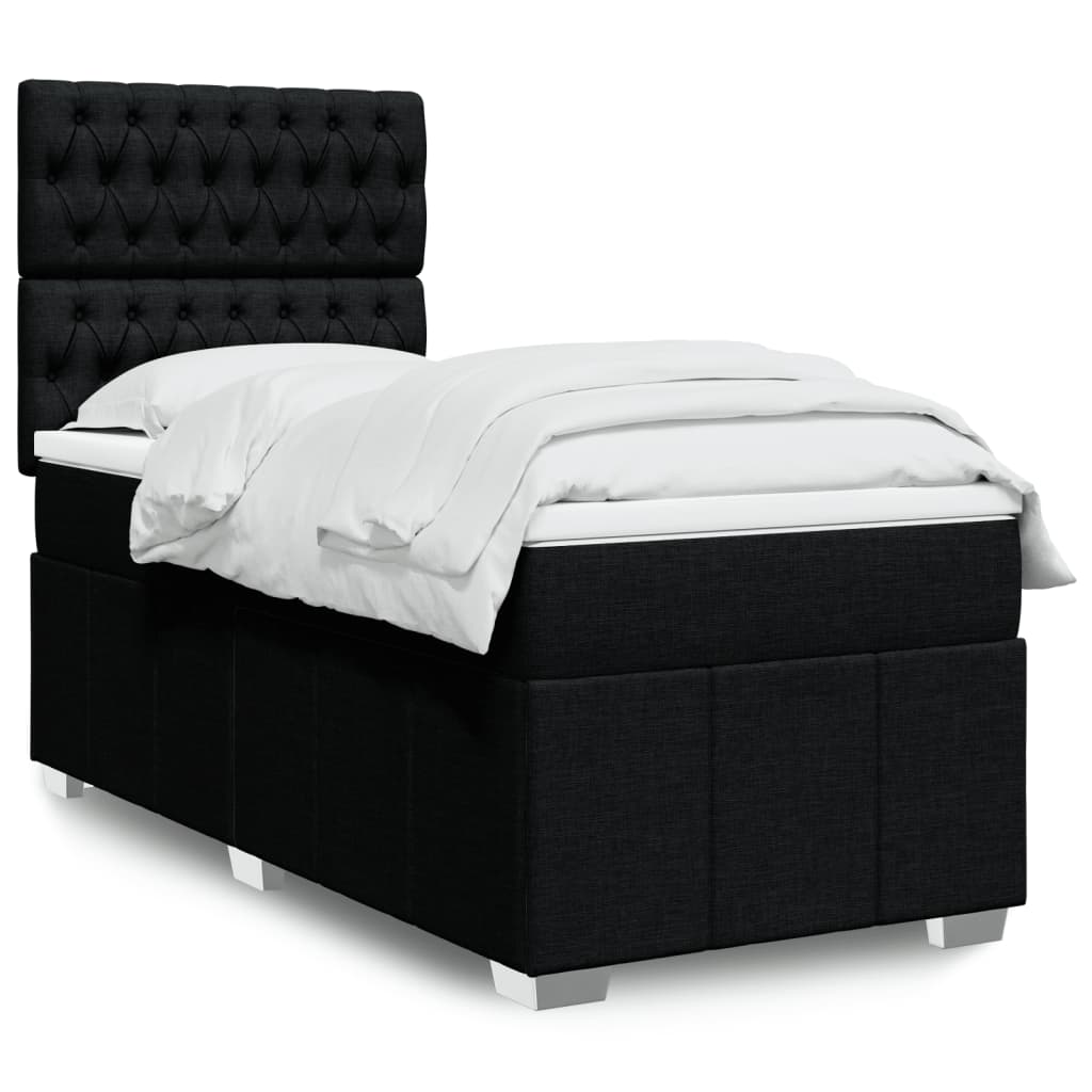 Boxspringbett Mit Matratze Stoff Schwarz