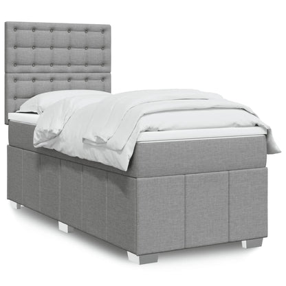 Boxspringbett Mit Matratze Stoff Hellgrau
