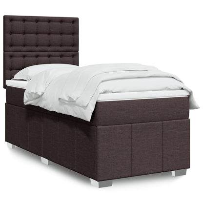 Boxspringbett Mit Matratze Stoff Dunkelbraun