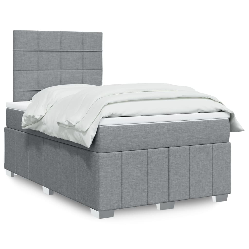Boxspringbett Mit Matratze Stoff Hellgrau