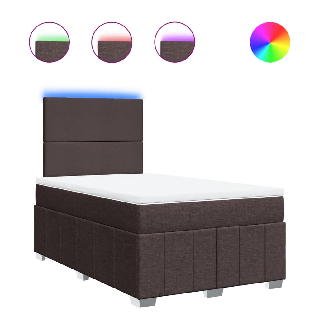 Boxspringbett Mit Matratze Stoff Dunkelbraun