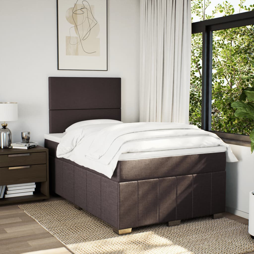 Boxspringbett Mit Matratze Stoff Dunkelbraun