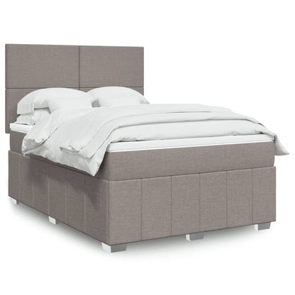 Boxspringbett Mit Matratze Stoff Taupe