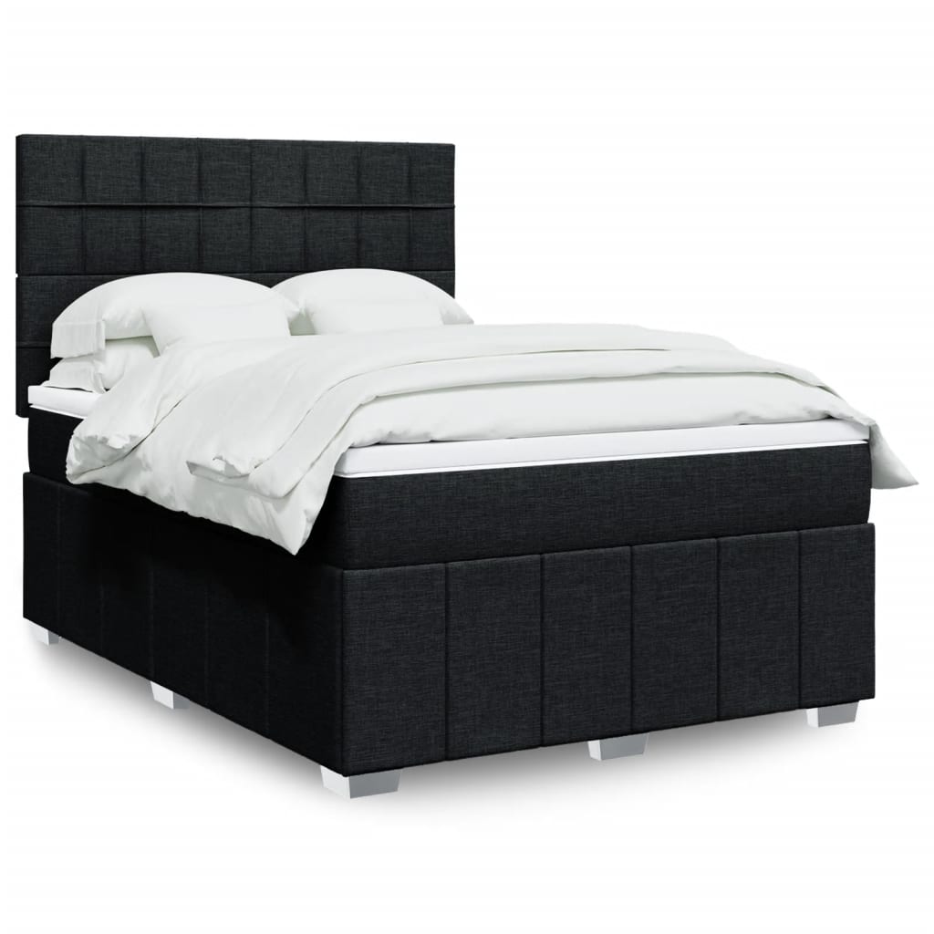 Boxspringbett Mit Matratze Stoff Schwarz