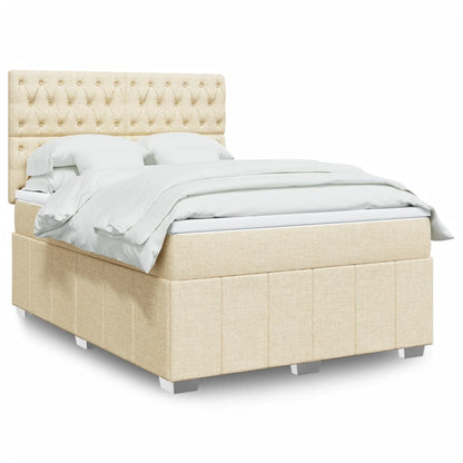 Boxspringbett Mit Matratze Stoff Creme