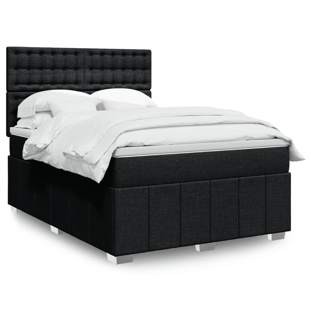 Boxspringbett Mit Matratze Stoff Schwarz