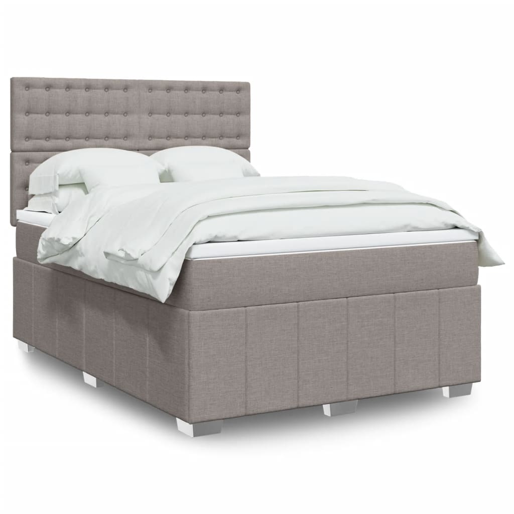 Boxspringbett Mit Matratze Stoff Taupe