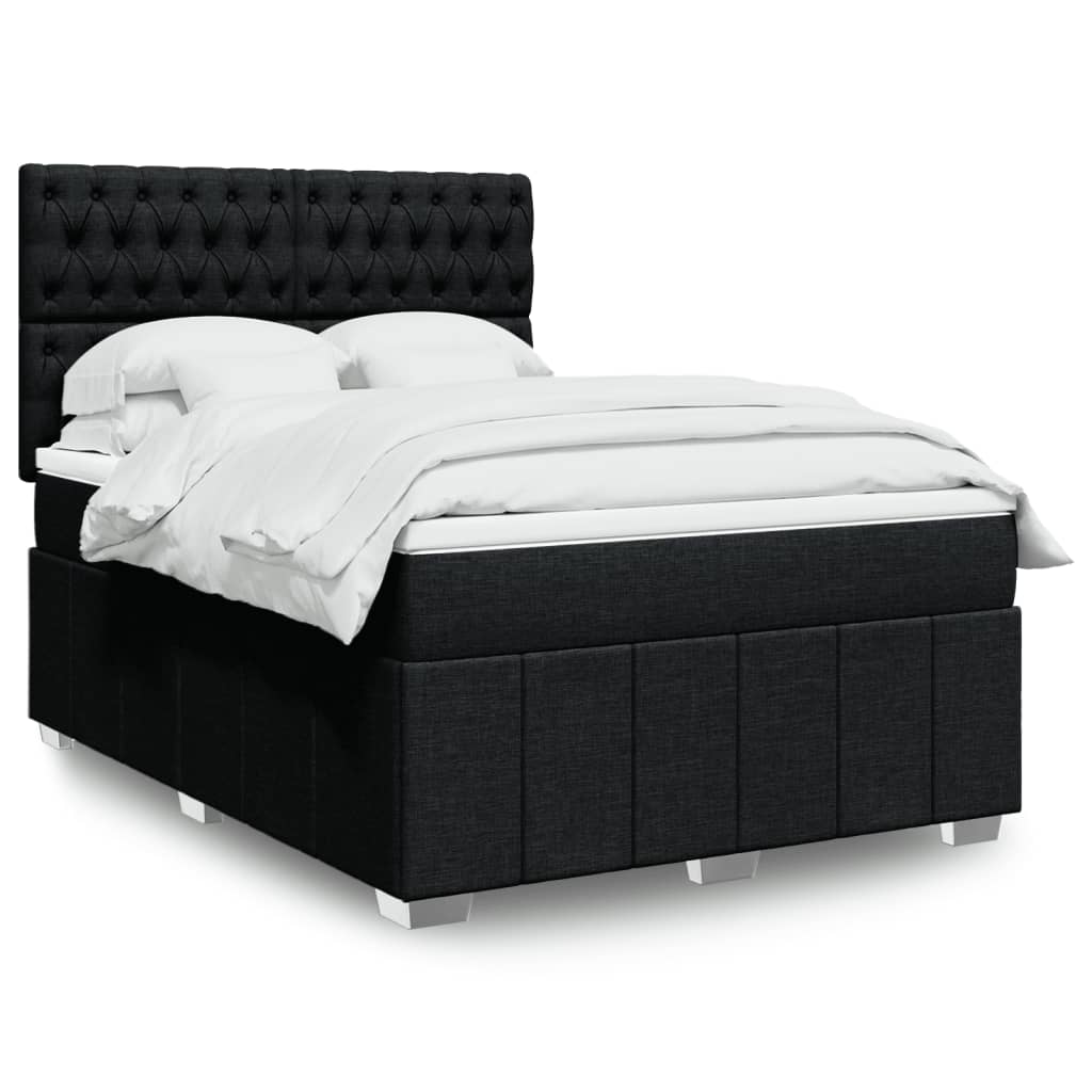 Boxspringbett Mit Matratze Stoff Schwarz
