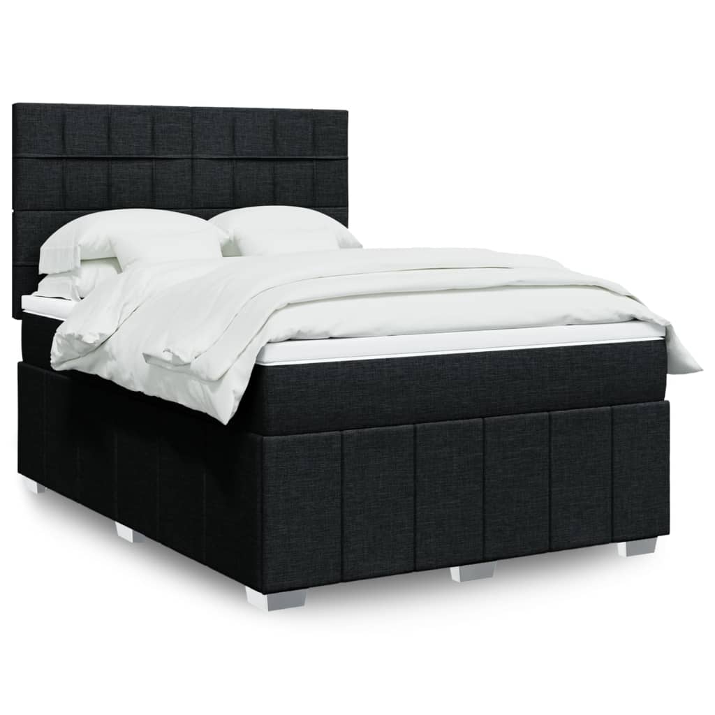 Boxspringbett Mit Matratze Stoff Schwarz
