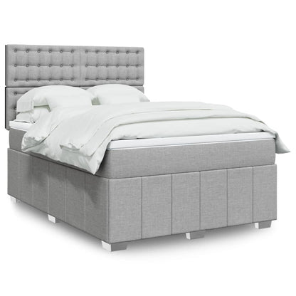 Boxspringbett Mit Matratze Stoff Hellgrau