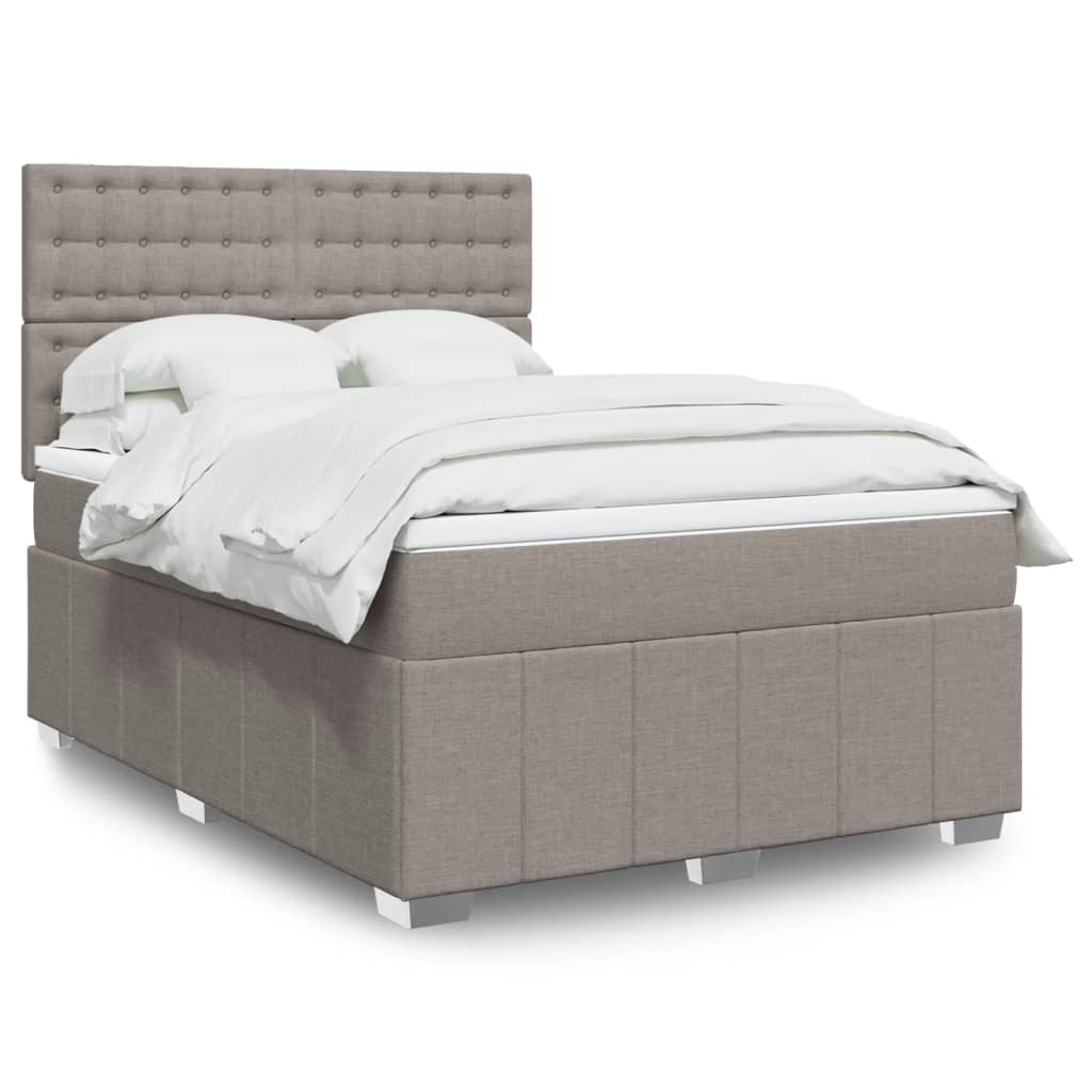 Boxspringbett Mit Matratze Stoff Taupe