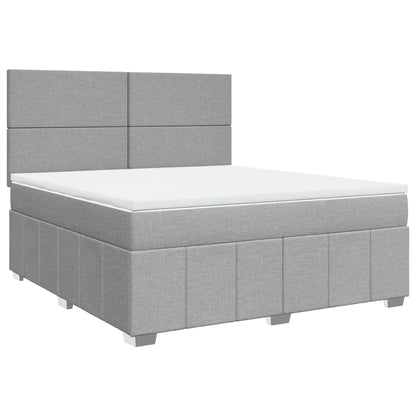Boxspringbett Mit Matratze Stoff Hellgrau