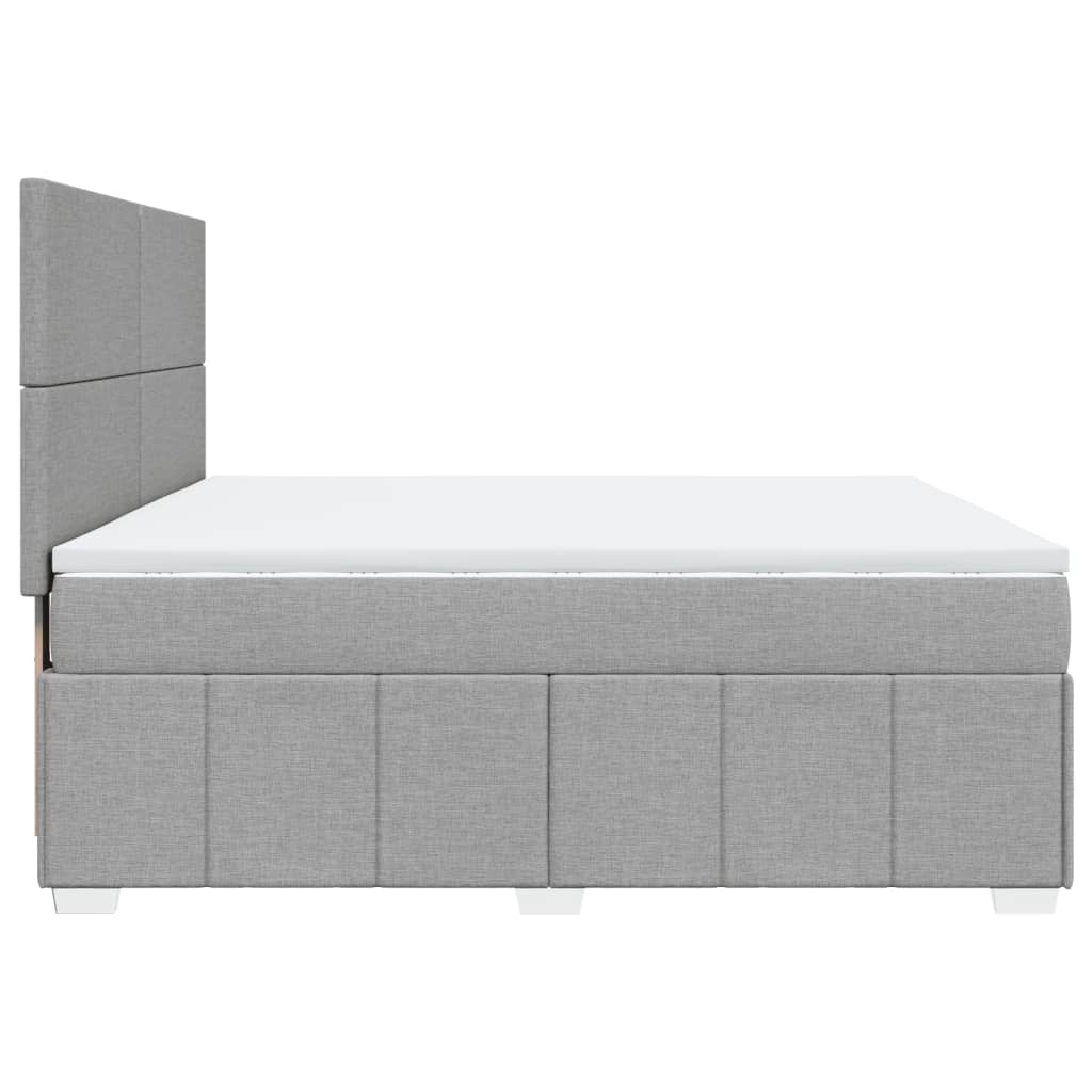 Boxspringbett Mit Matratze Stoff Hellgrau