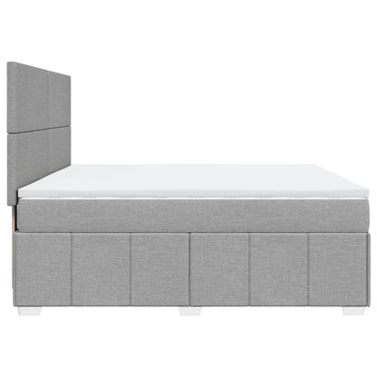 Boxspringbett Mit Matratze Stoff Hellgrau