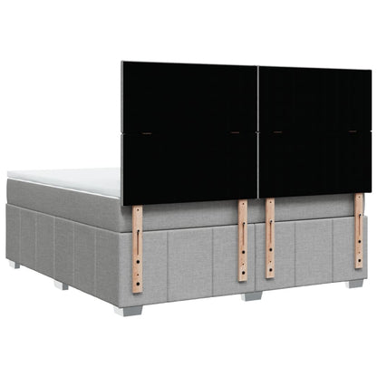 Boxspringbett Mit Matratze Stoff Hellgrau