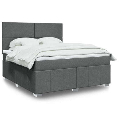 Boxspringbett Mit Matratze Stoff Dunkelgrau