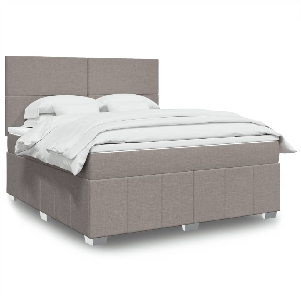 Boxspringbett Mit Matratze Stoff Taupe